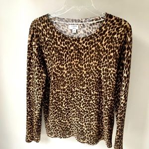 J Crew leopard print crew neck sweater